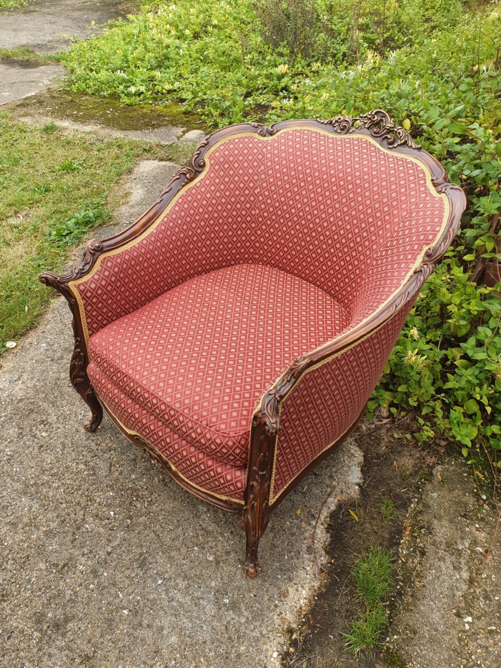 Good deep comfortable upholstered armchair. 