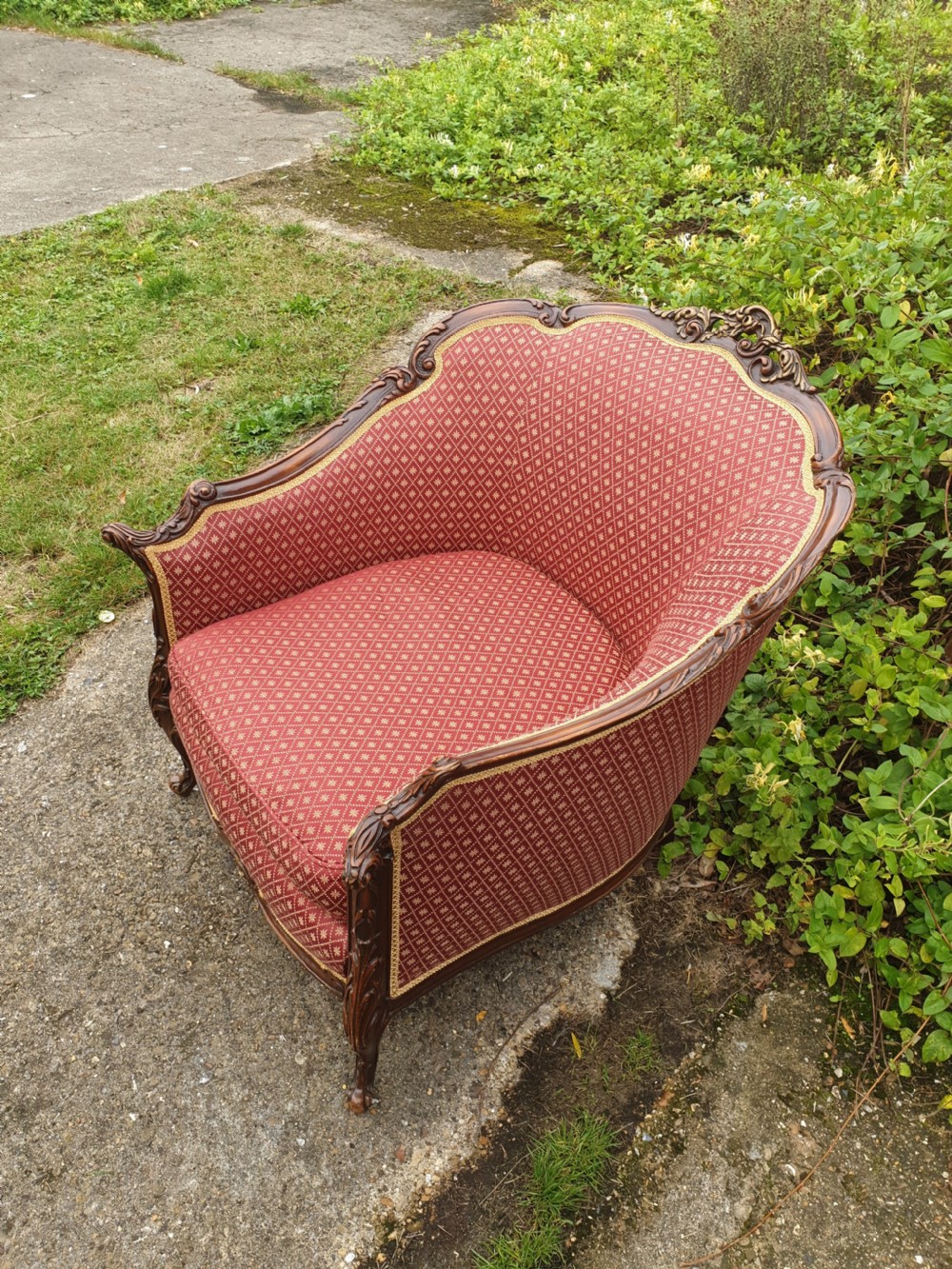 Good deep comfortable upholstered armchair.  View II