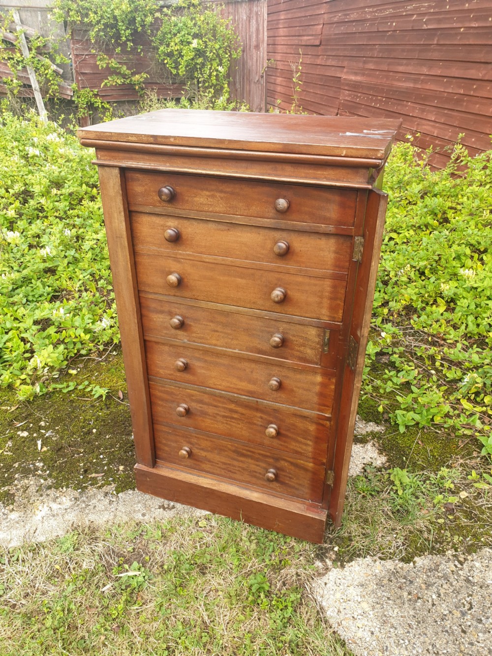 Victorian mahogany secretaire Wellington chest. View IV