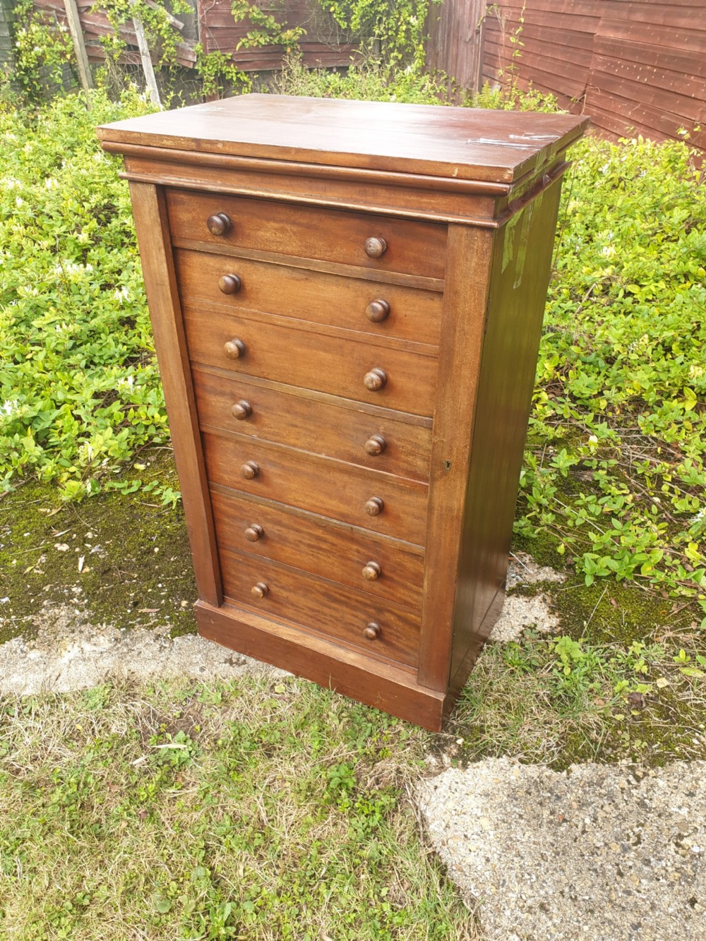 Victorian mahogany secretaire Wellington chest. View V
