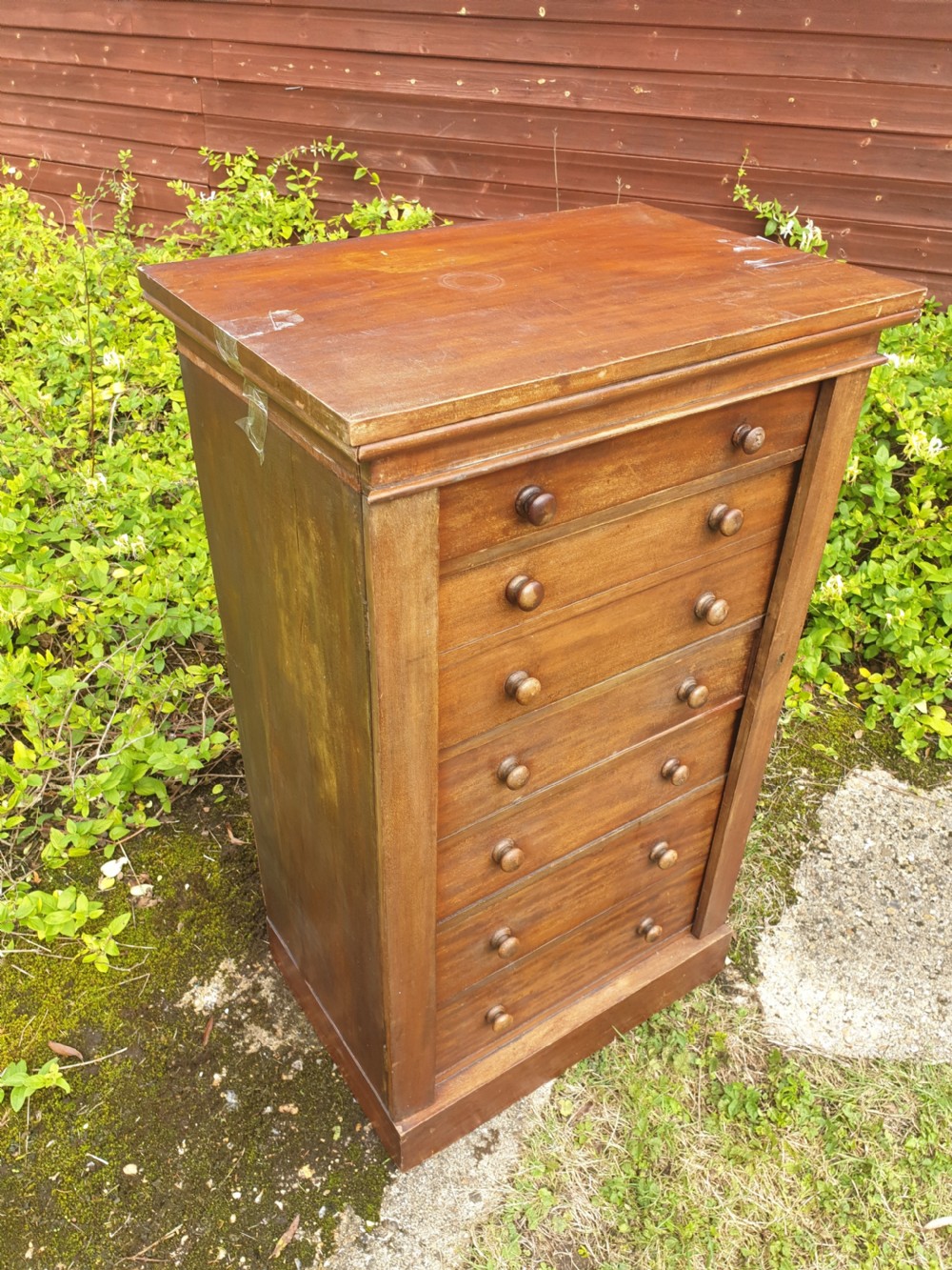 Victorian mahogany secretaire Wellington chest. View VI