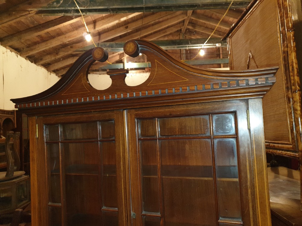 Edwardian inlaid mahogany side cabinet View VI