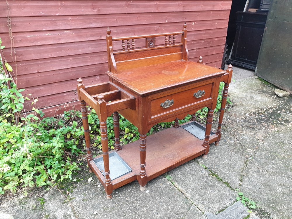 Useful late Victorian hall table umbrella stand  View II