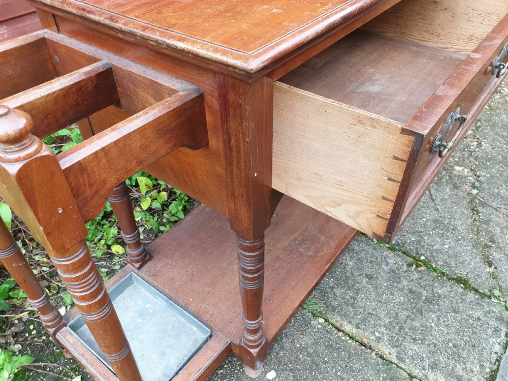 Useful late Victorian hall table umbrella stand  View III