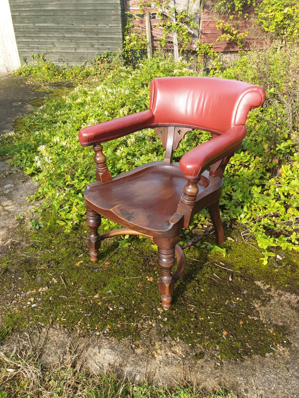 Large late Victorian desk armchair 