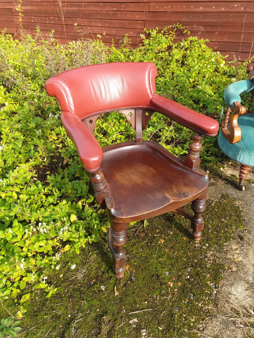 Large late Victorian desk armchair  View II