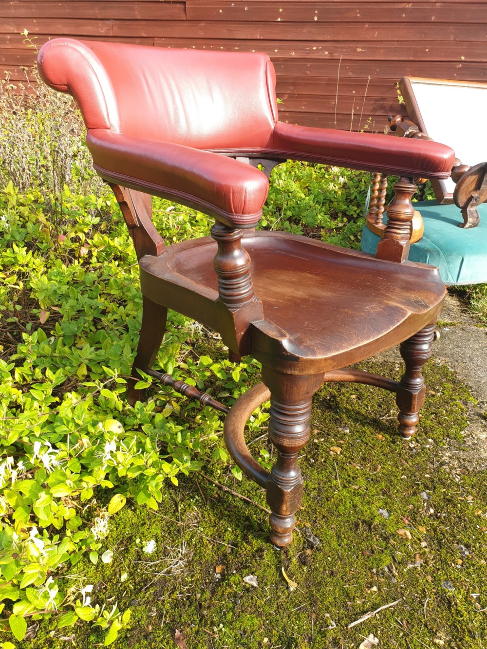 Large late Victorian desk armchair  View III