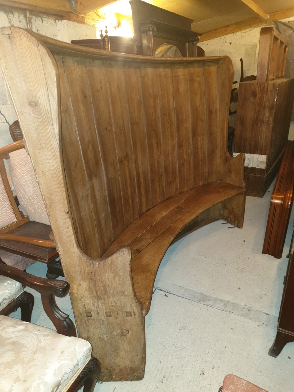Large Late Georgian bow back settle  View VIII