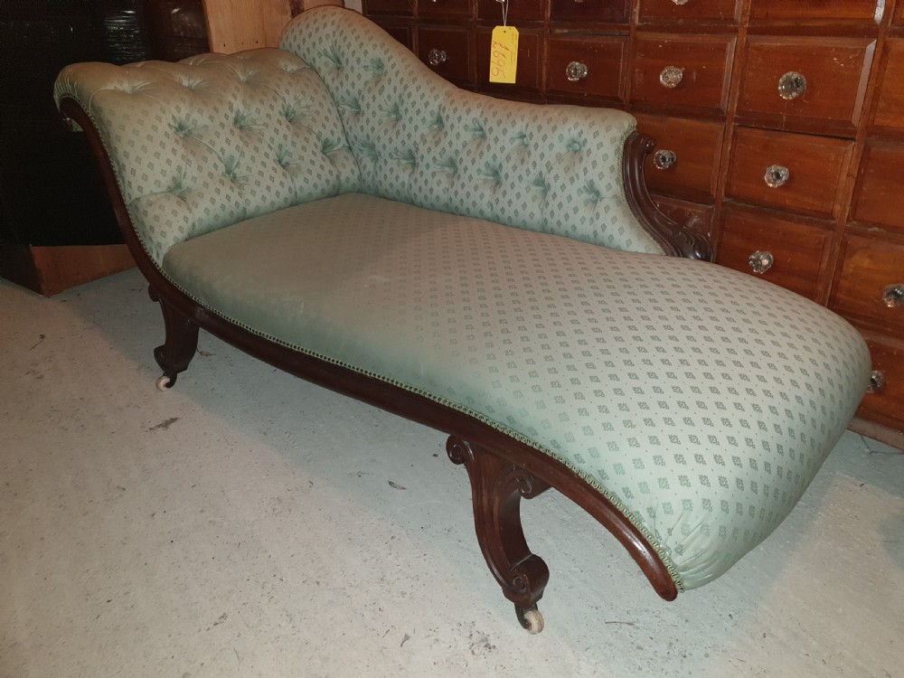 Victorian mahogany single ended chaise longue 