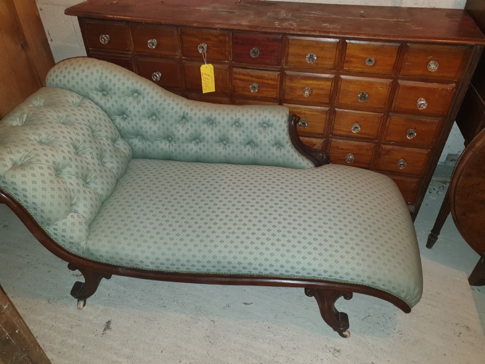 Victorian mahogany single ended chaise longue  View IV