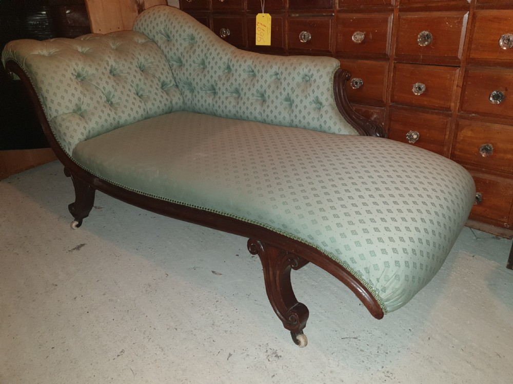 Victorian mahogany single ended chaise longue  View VI