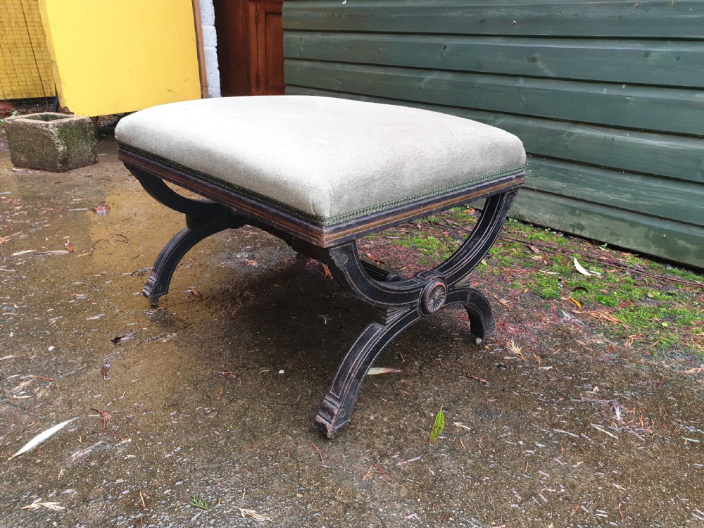 Victorian ebonised centre stool