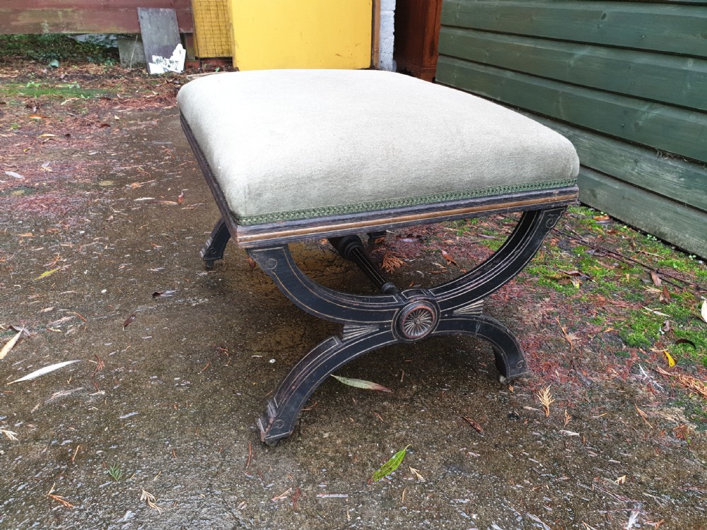 Victorian ebonised centre stool View II