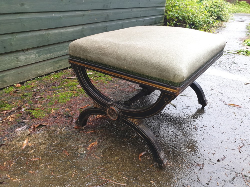 Victorian ebonised centre stool View III