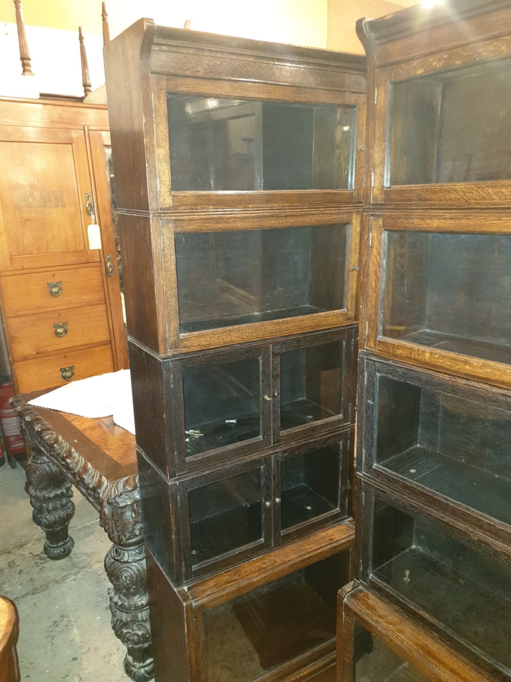 3 sectional oak bookcases View III