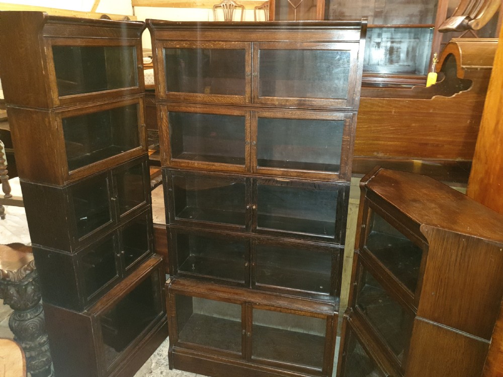 3 sectional oak bookcases View V