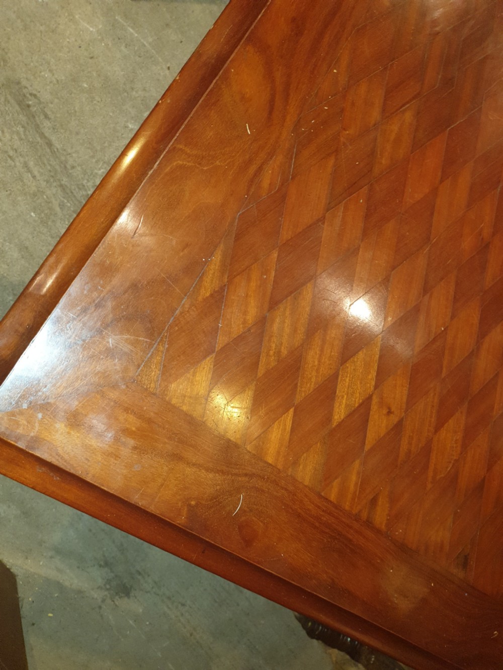 Art Nouveau parquetry top centre table View IV