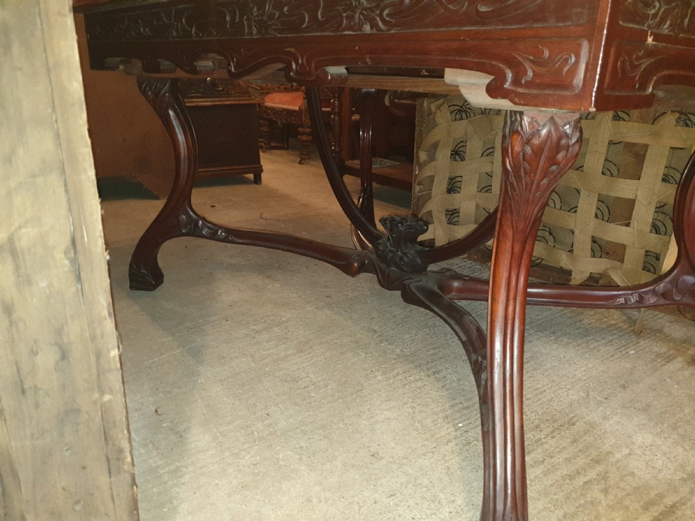 Art Nouveau parquetry top centre table View V