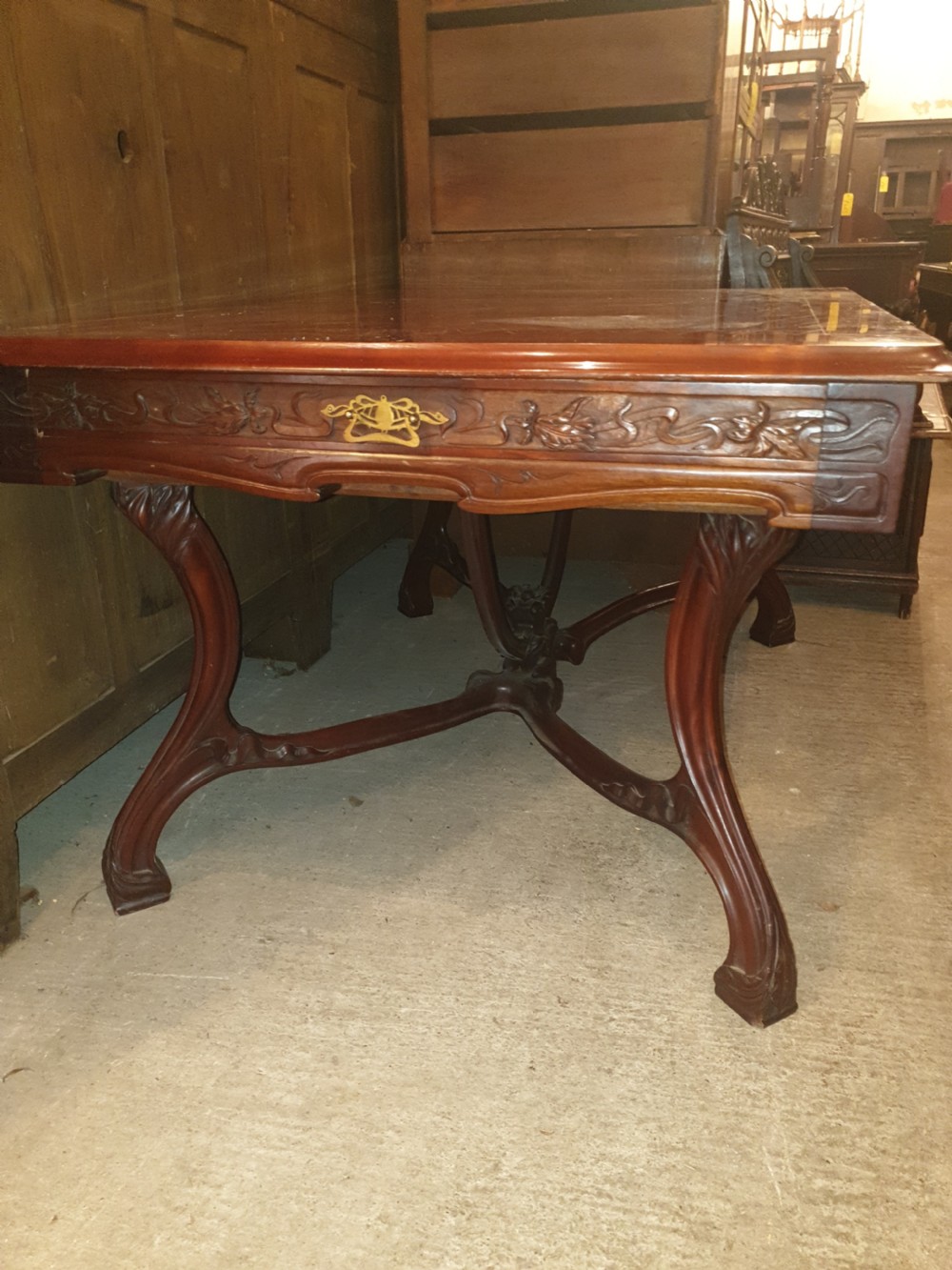 Art Nouveau parquetry top centre table View VII