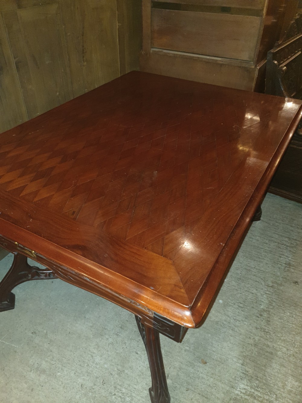Art Nouveau parquetry top centre table View VIII