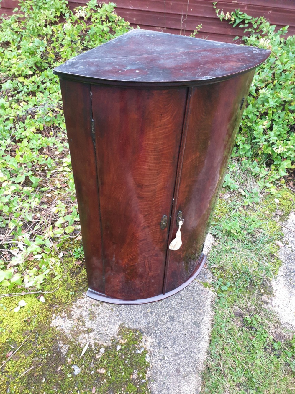 18th century bow front 2 door corner cupboard  View V