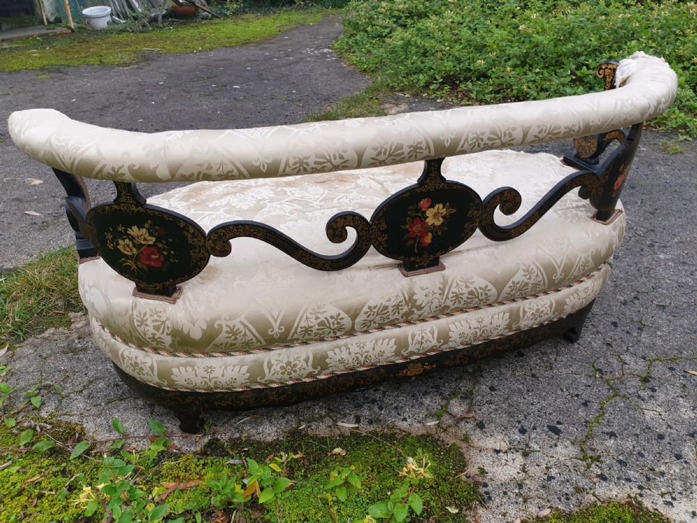 Unusual 19th century decorated sofa. View V