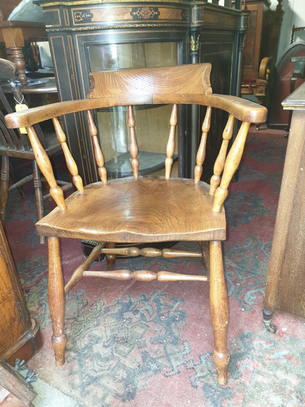 Early 20th century smokers bow desk armchair.  View III