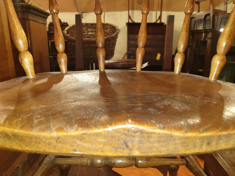 Early 20th century smokers bow desk armchair.  View V