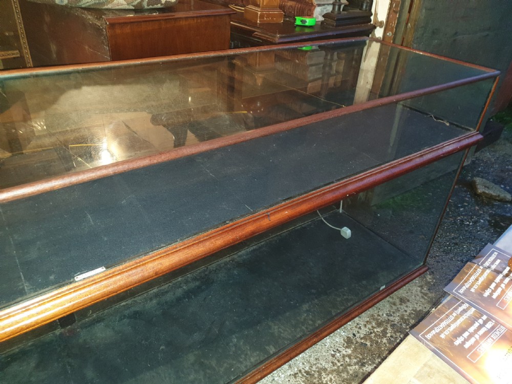 Large 9 foot mahogany framed glazed shop display cabinet View III