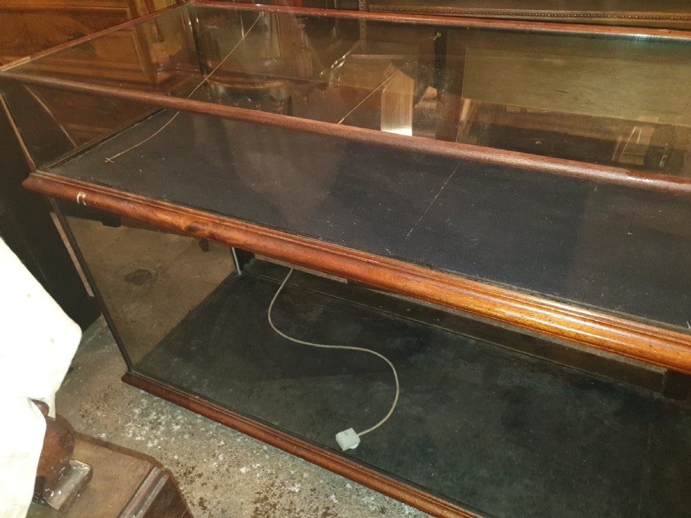 Large 9 foot mahogany framed glazed shop display cabinet View VI