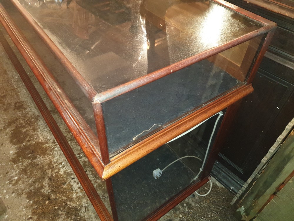 Large 9 foot mahogany framed glazed shop display cabinet View VII
