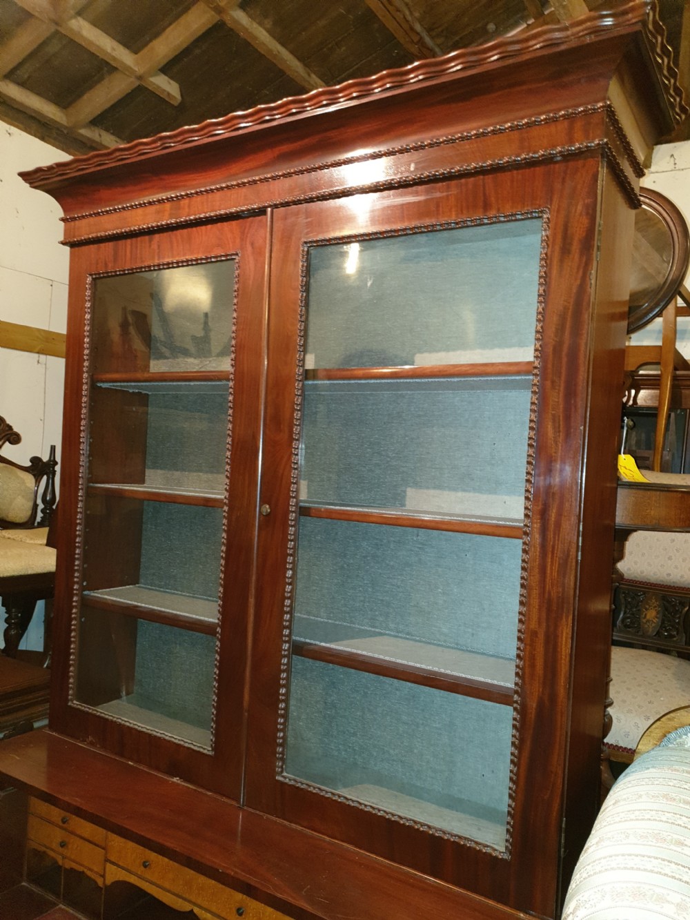 19th century mahogany secretaire bookcase. View V