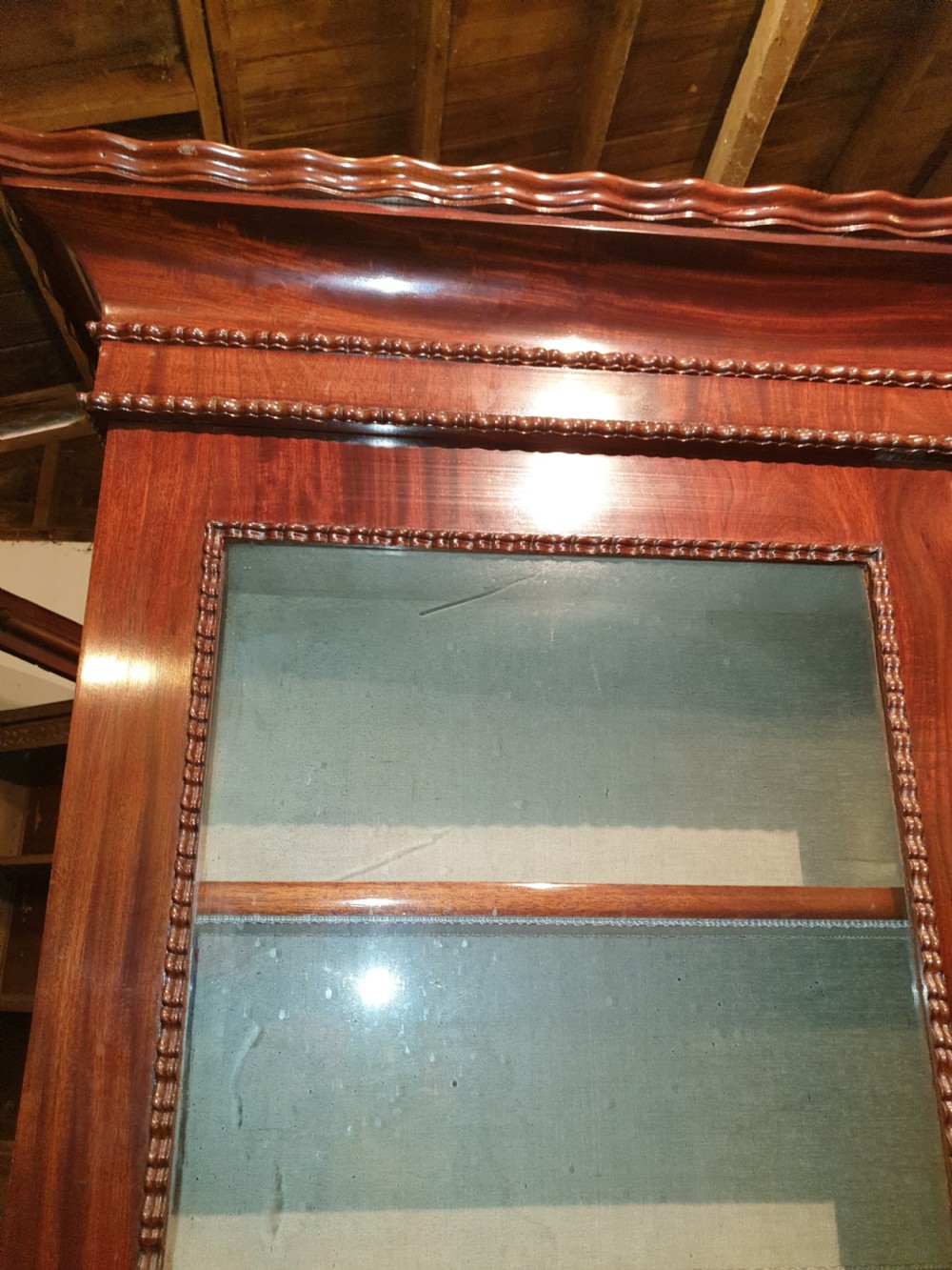 19th century mahogany secretaire bookcase. View VII
