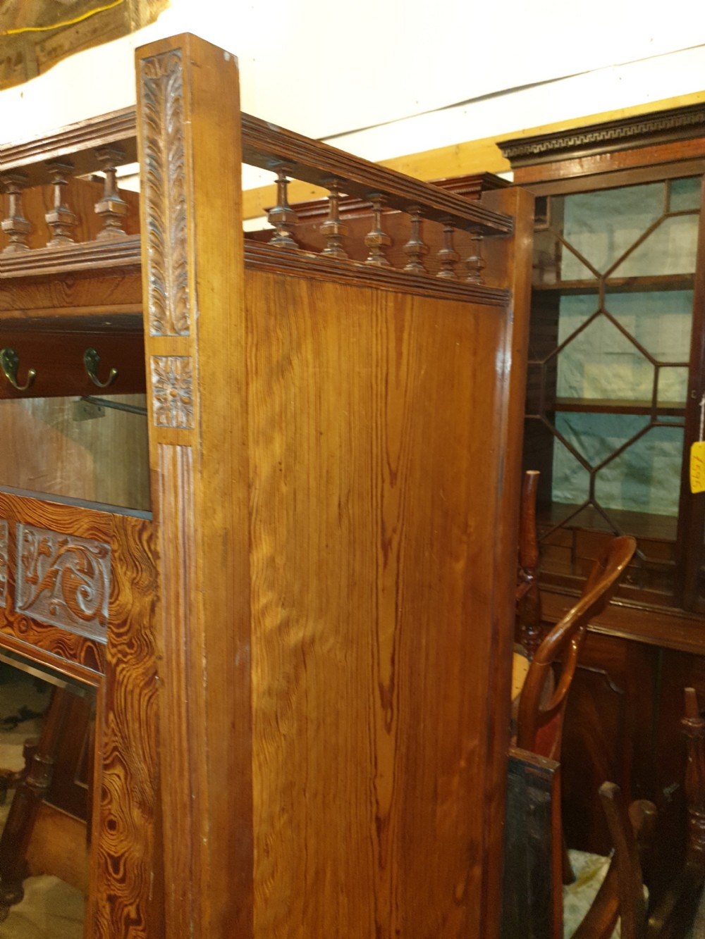 Victorian pitch pine 3 section wardrobe.  View IV