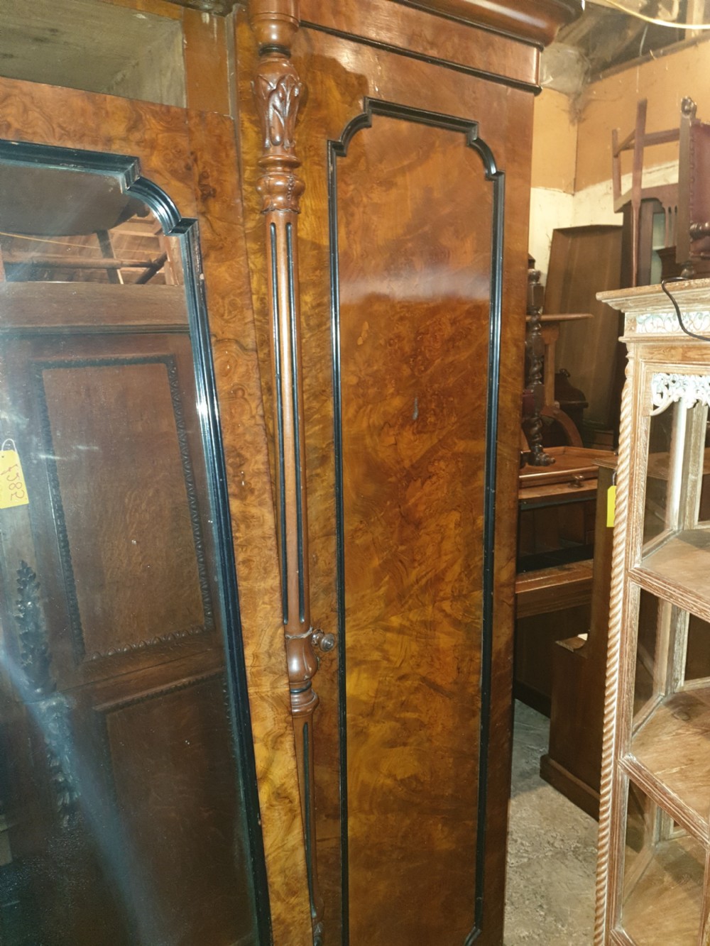 Victorian walnut 3 section wardrobe View III