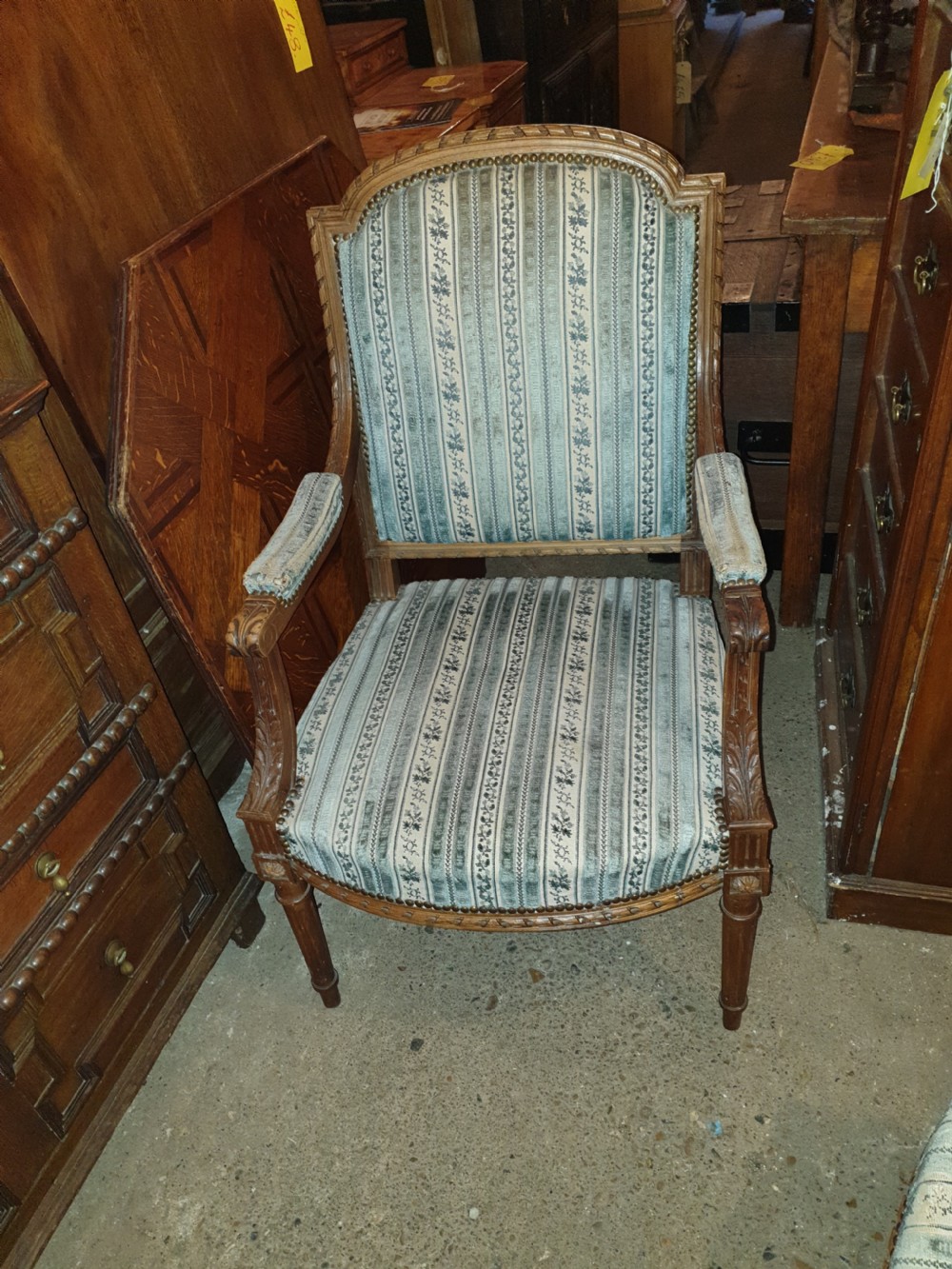 Pair of French walnut Fauteuil View III