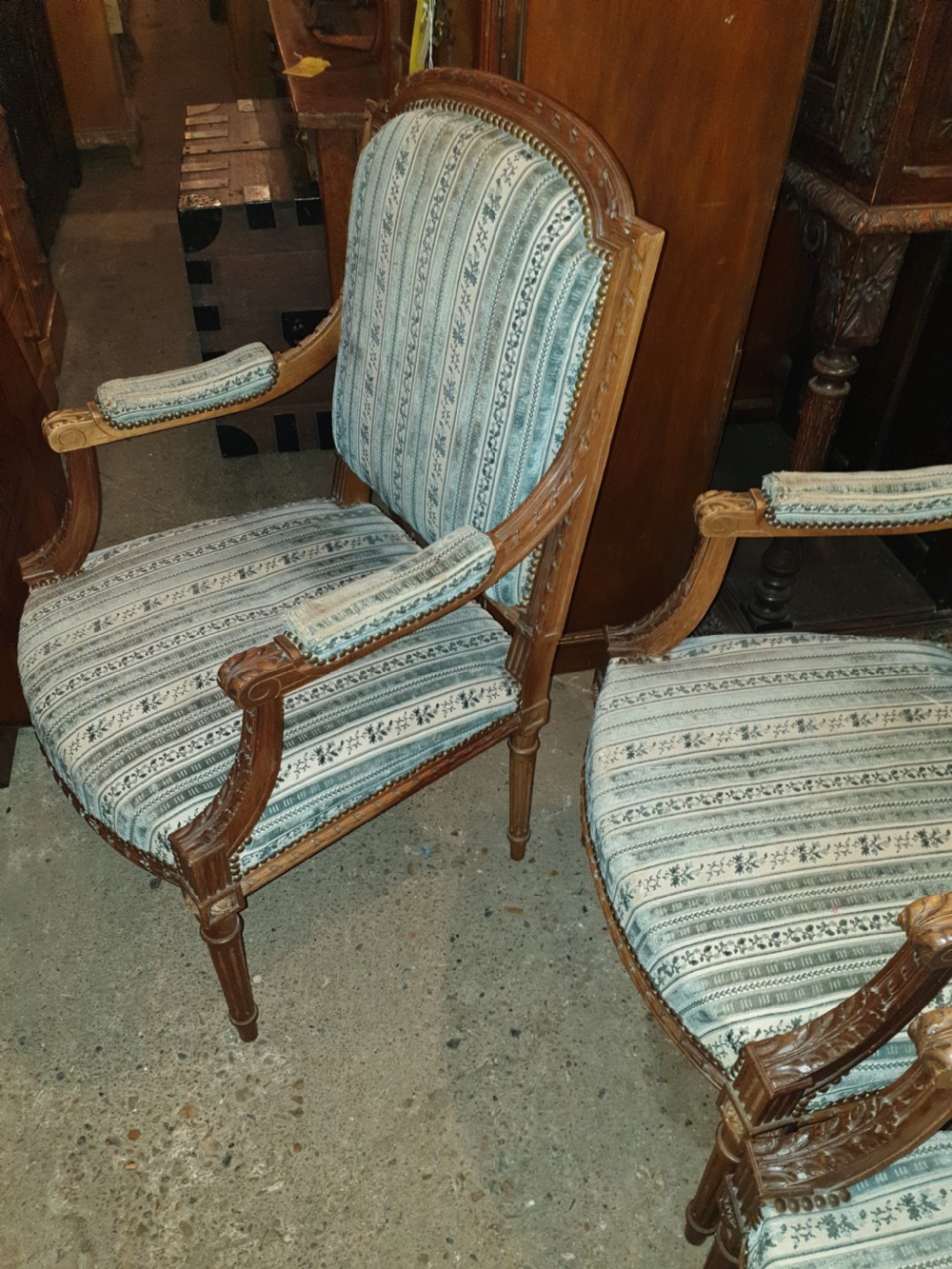 Pair of French walnut Fauteuil View IV