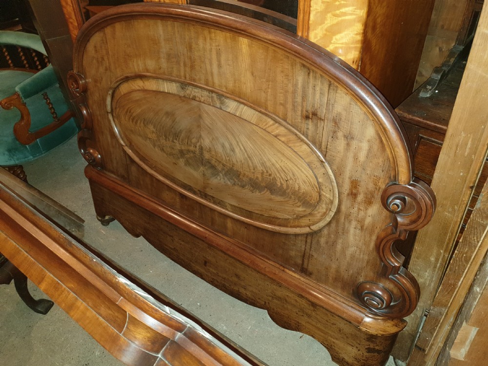 Complete Mid 19th century mahogany half tester bed frame. View II