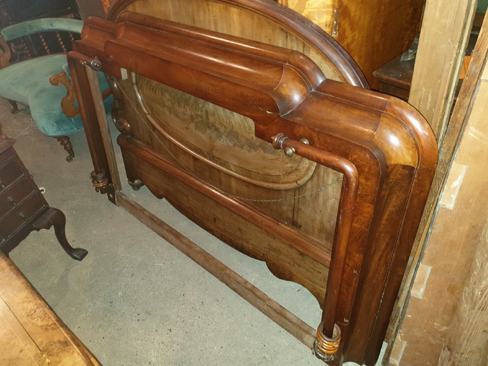 Complete Mid 19th century mahogany half tester bed frame. View III
