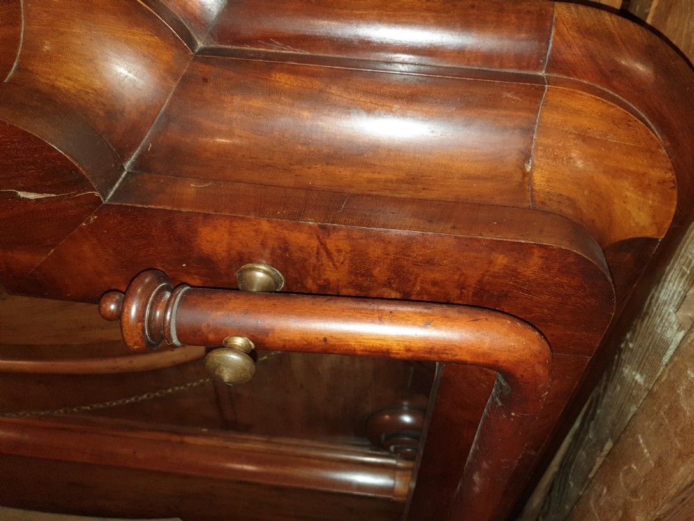 Complete Mid 19th century mahogany half tester bed frame. View VI