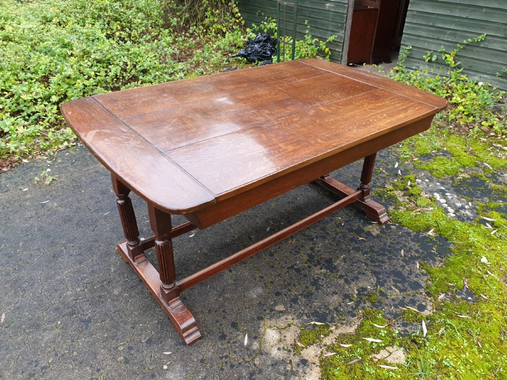 Unusual oak combined dining table sofa View II