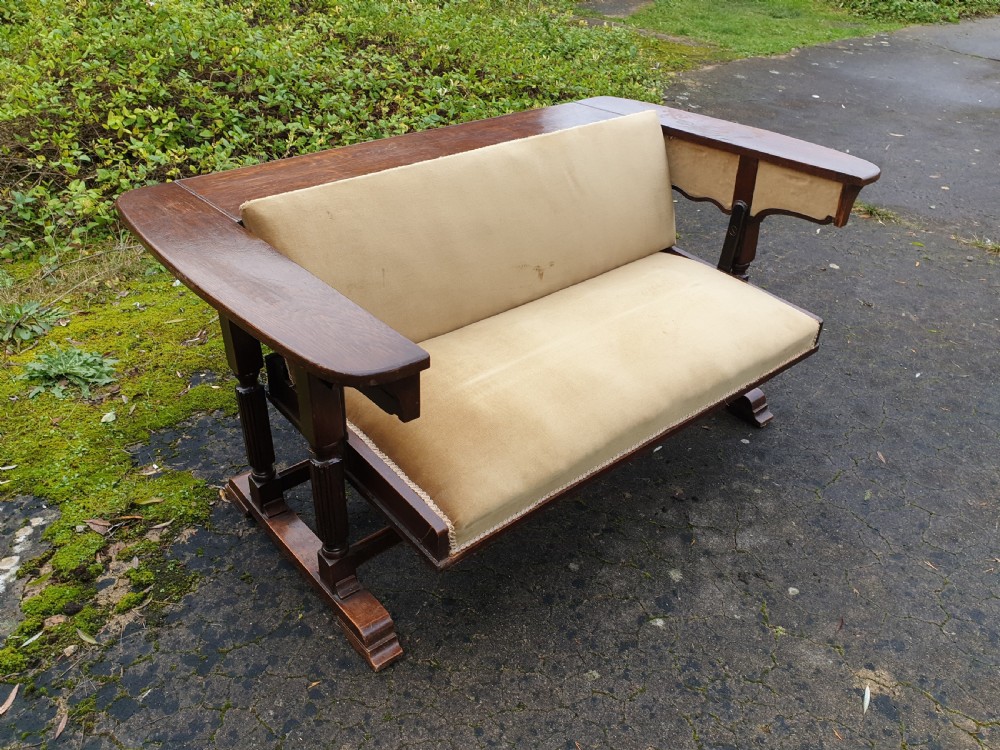 Unusual oak combined dining table sofa View III