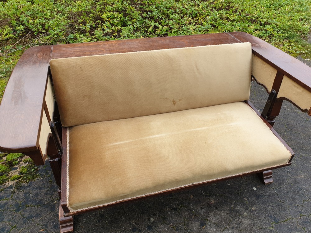 Unusual oak combined dining table sofa View IV