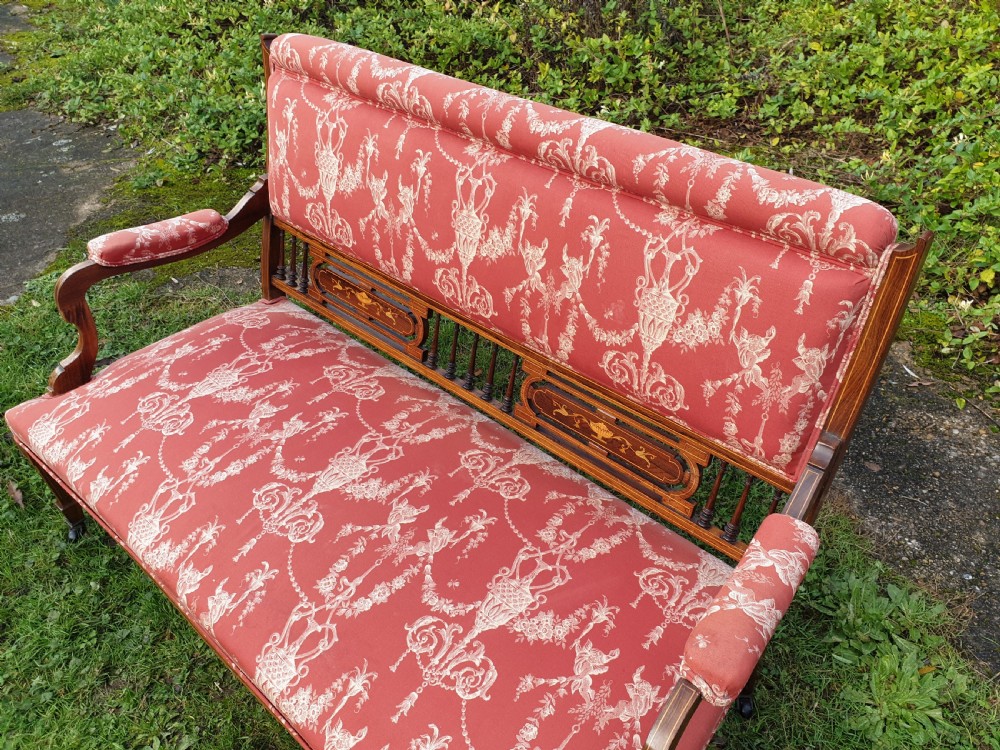 Pretty inlaid rosewood window seat View III