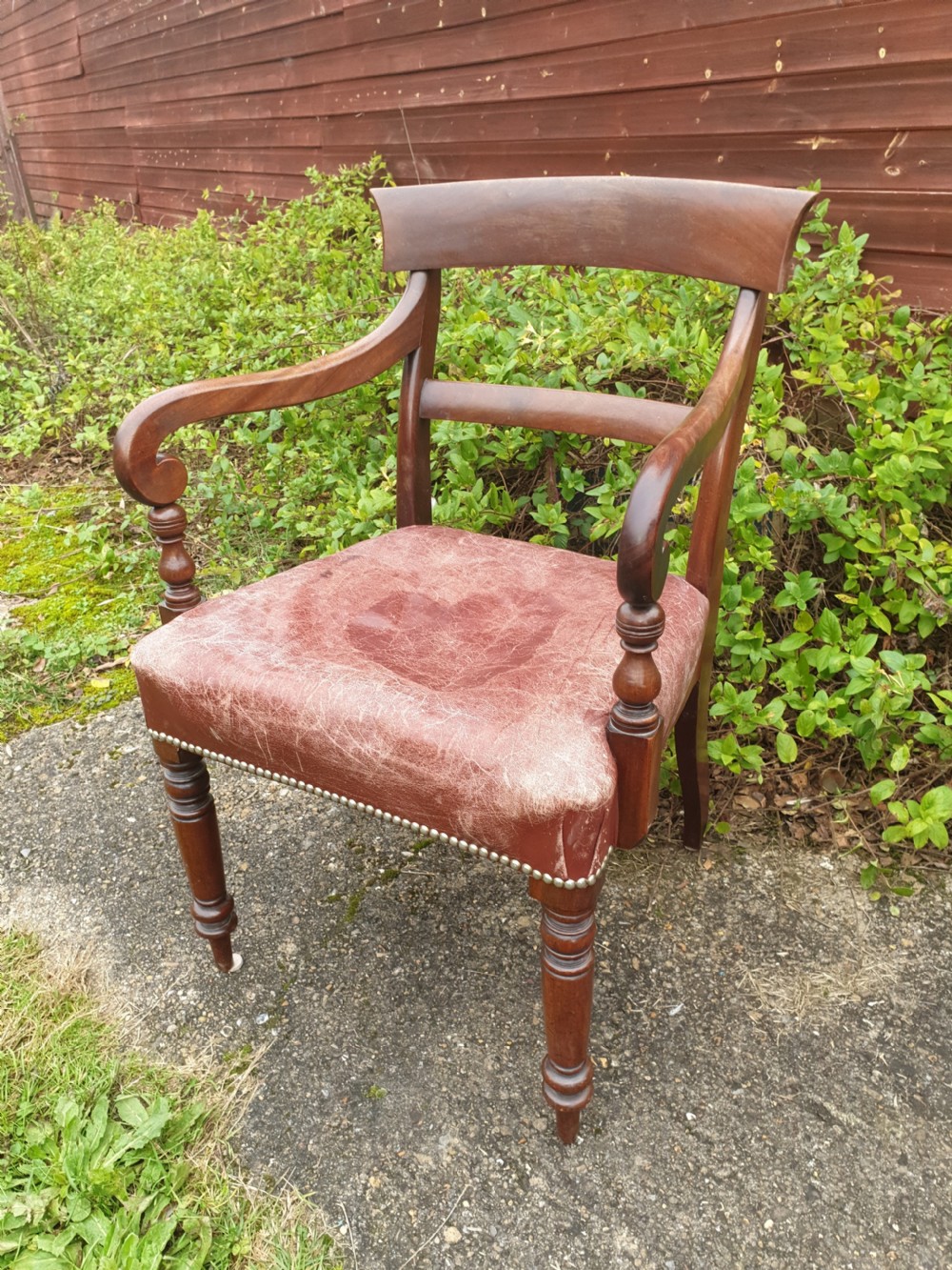Early Victorian mahogany desk armchair  View III