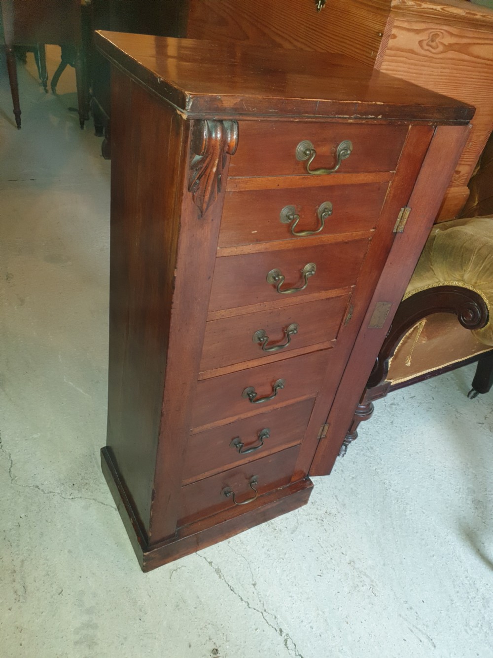 Late Victorian mahogany Wellington chest View II