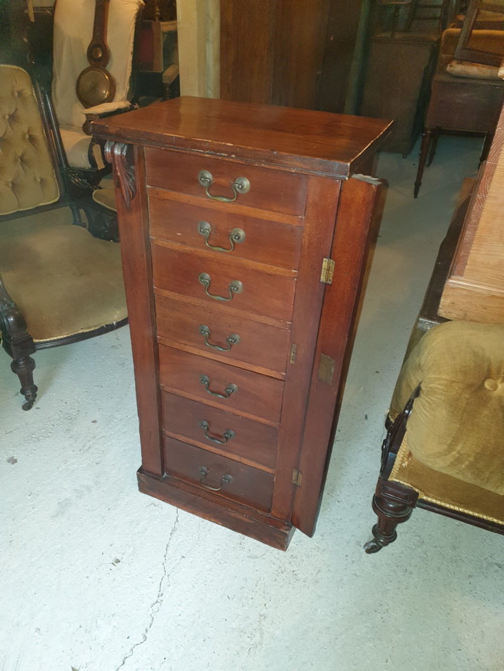 Late Victorian mahogany Wellington chest View III