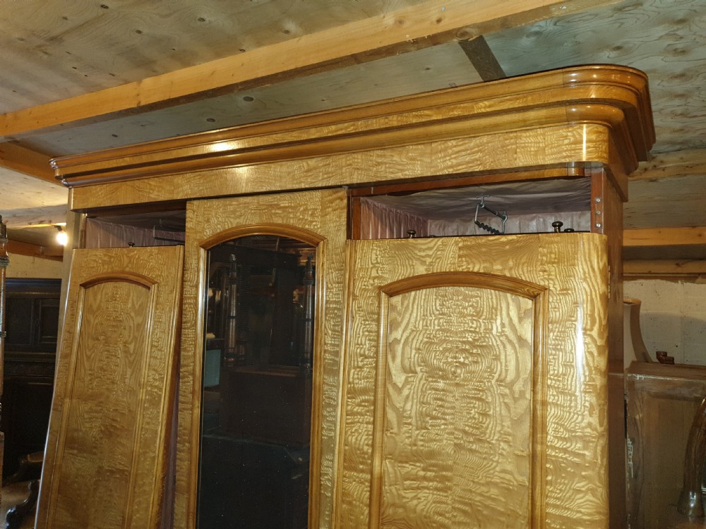 Good quality Hungarian ash triple wardrobe.  View II
