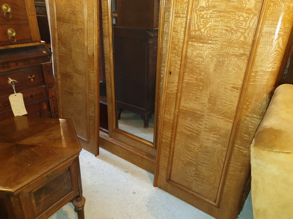 Good quality Hungarian ash triple wardrobe.  View III
