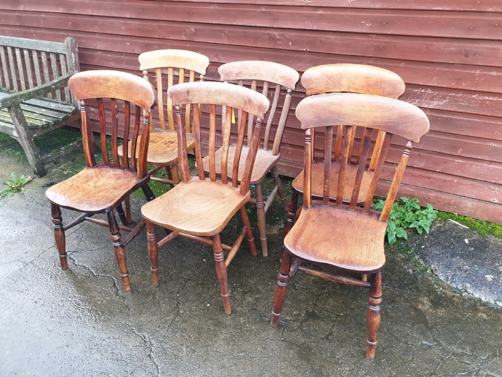Matched set of 6 Windsor kitchen chairs